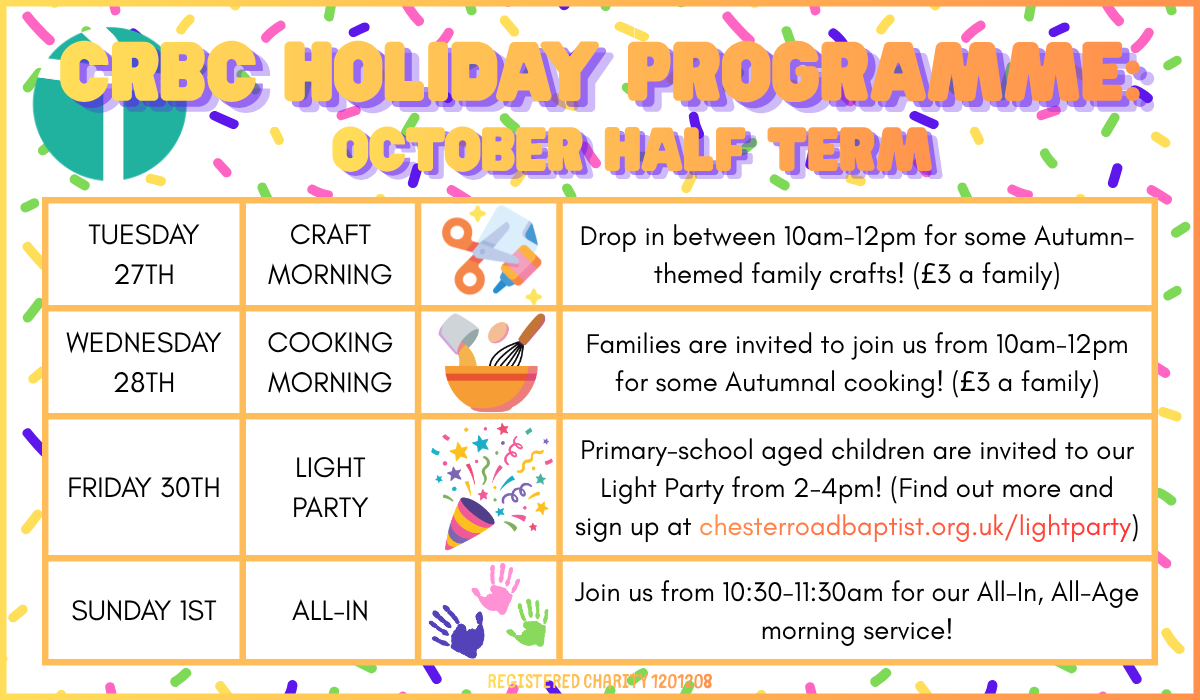 October Half Term Programme